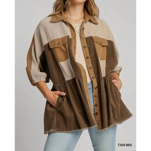 Women's Corduroy Button Down Jacket - umgee - 1 of 4