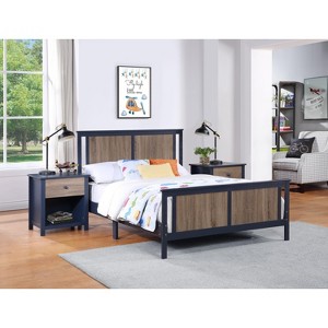 PAGED Twin Size Toddler Bed Wooden Baby Bed Frame with Reversible Panel, Headboard and Footboard for Bedroom - 1 of 4