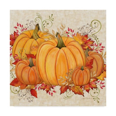 Autumn Pumpkins Seasonal Canvas Print in Orange and Beige