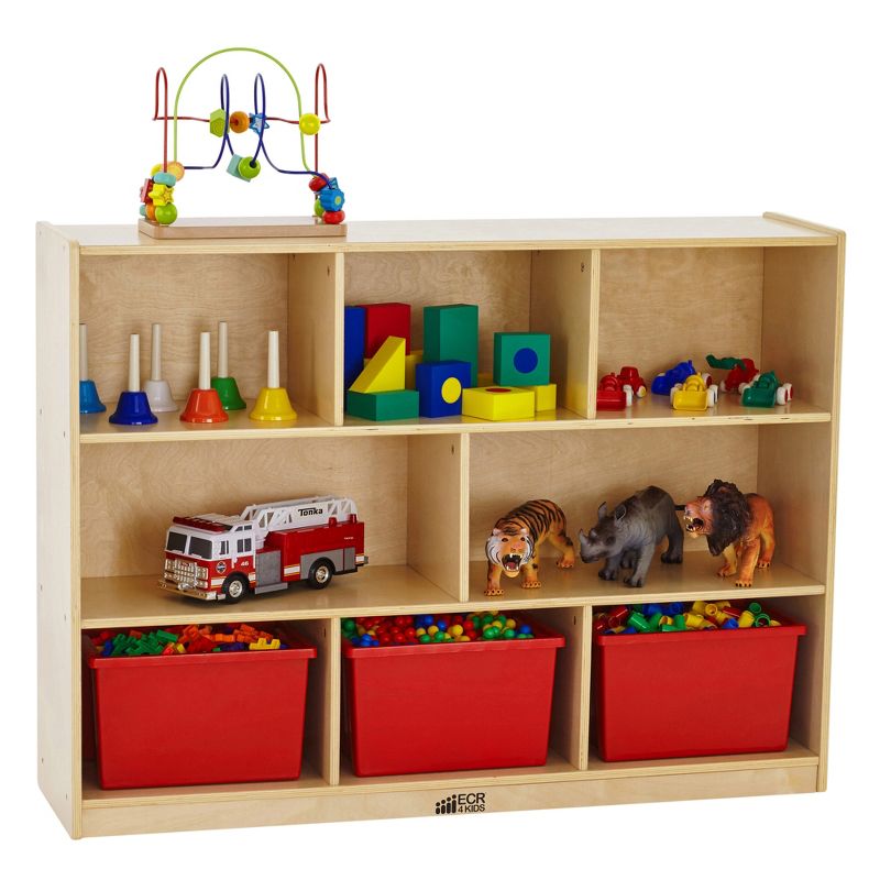 ECR4Kids 8-Compartment Mobile Storage Cabinet, 36in, Classroom Furniture, 3 of 10