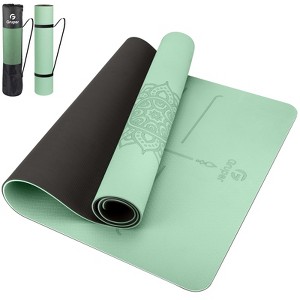 Gruper Non Slip TPE Yoga Mat with Alignment Lines Large Size 72x32 Inches 0.32 or 0.24 Thick for Fitness Pilates and Floor Workouts - 1 of 4