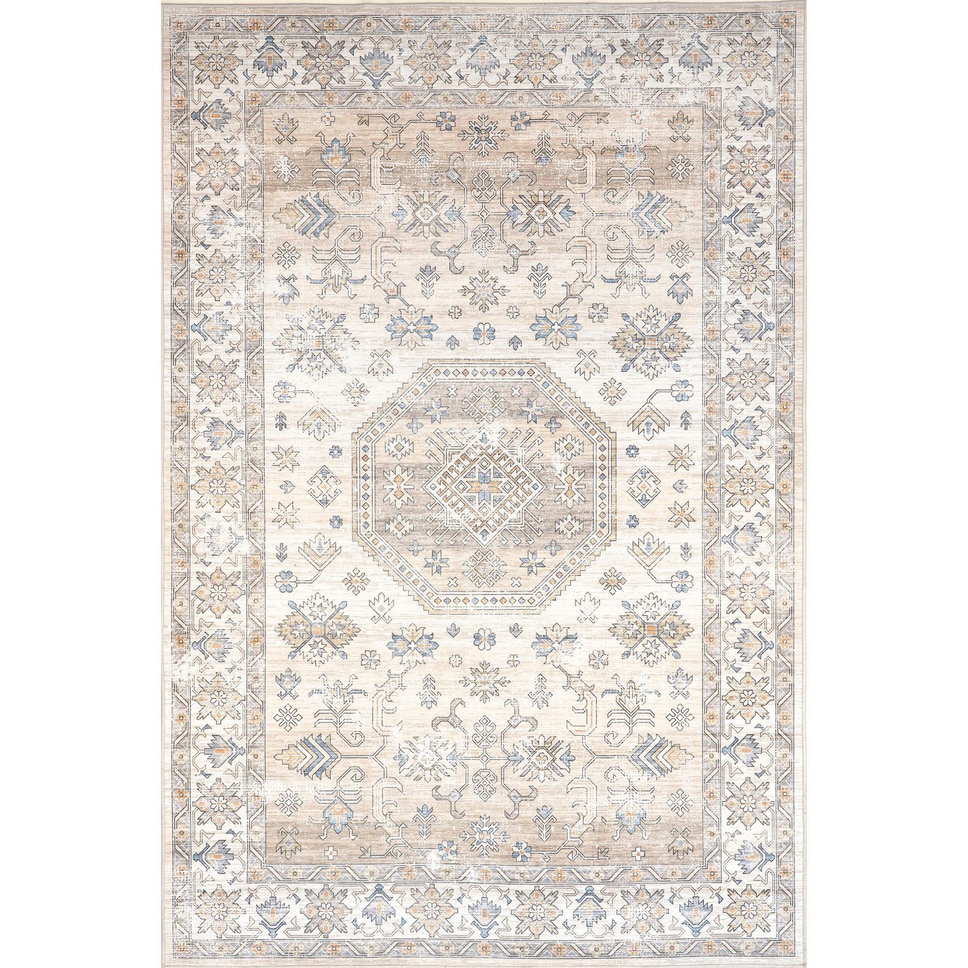Nuloom Darby Persian Spill Proof Treated Pet Friendly Premium Machine Washable Area Rug, 2' x 3', Beige