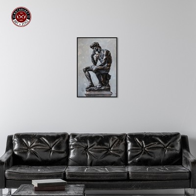 Notori Art Notoriart Ebony Statue In Thought Framed Style 1 Piece Canvas Wall Art