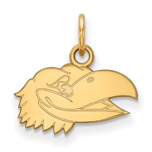 Black Bow Jewelry 10k Yellow Gold Kansas Jayhawks NCAA Extra Small Pendant - 1 of 3