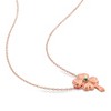 EVERLY JEWELRY | Rose Plated Sterling Silver Created Emerald Accent Clover Leaf Pendant with Chain, 18 inc - 4 of 4