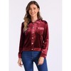 Allegra K Women's Velvet Button Up Long Sleeve Crop Jacket - 4 of 4