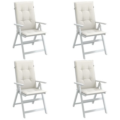 vidaXL Highback Chair Cushions 4 pcs Melange Cream 47.2"x19.7"x1.6" Fabric