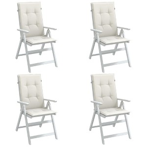vidaXL Highback Chair Cushions 4 pcs Melange Cream 47.2"x19.7"x1.6" Fabric - 1 of 4