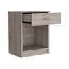 Elevate Your Space with Vynxaria's Nightstand: Elegant Light Gray Finish, Single Drawer, and Lower Shelf for Stylish Storage Solutions - 4 of 4