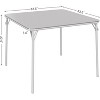33.6 in Folding Card Table, Portable Square Folding Table with PU Soft Cushion, Black Metal Foldable Table Suitable for Living Room(No Chair) - 2 of 4
