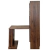 Homy Casa Folding Writing Desk with Storage Cabinet and Open Shelves for Home Office, Walnut - 4 of 4