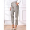 INSPIRE CHIC Women's Vintage Tartan Plaid Elastic Waist Straight Long Trousers - 3 of 4