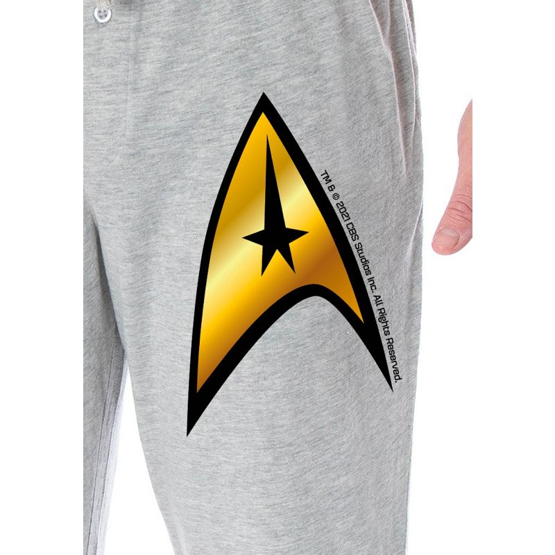 Star Trek Men's The Original Series Command Starfleet Insignia Pajama Pants Heather Grey, 3 of 4