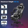 Douxlife Modern 7-Point Massage Ergonomic Gaming Chair with Footrest & Adjustable Armrests Black Gray - 2 of 4