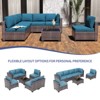 Patio Funiture Set 7 Pieces Outdoor Rattan with Detachable Soft Cushions Patio Conversation Sets Waterproof Patio Sectional Sofa with Glass Top Table - 4 of 4
