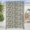 PexFix 72 in. x 47 in. Metal Freestanding Privacy Screen Garden Fence For Deck Patio Balcony Outdoor Privacy Panel Streets Pattern Army Green - 2 of 4