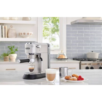 Silver Stainless Steel Automatic Espresso Machine with Steam Wand