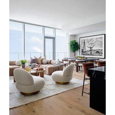 Handmade Ivory Geometric Wool Rectangular Area Rug 3'6" x 5'6"