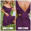 EXLURA Women's 2025 Summer Short Puff Sleeve Casual Short Mini Dresses Tie Back Square Neck A-Line Sundress - 3 of 4