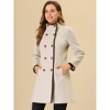 Allegra K Women's Stand Collar Slant Pockets Winter Belted Long Overcoat - 2 of 4