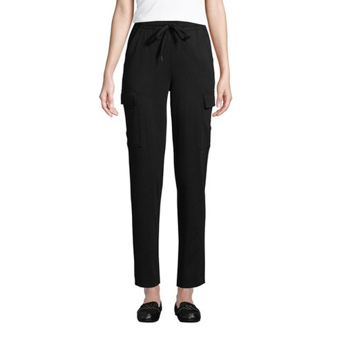 Lands' End Women's Sport Knit High Rise Elastic Waist Pull On Pants -  X-small - Black : Target