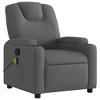 vidaXL Massage Recliner Chair with 6-Point Vibration Massage, Adjustable, Dark Gray Fabric - 4 of 4