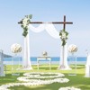 VEVOR Artificial Wedding Arch Flowers Kit,White Wedding Arch Flowers with Drapes Kit (3Pcs) - 2 Pcs Floral Arrangement,1Pcs Sheer Drapes, Multicolored - 2 of 4