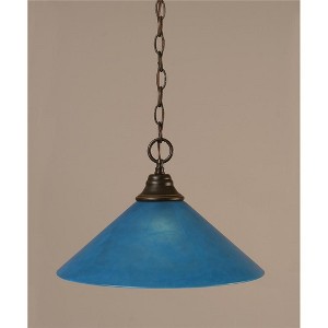 Toltec Lighting Any 1 - Light Pendant in  Dark Granite with 16" Blue Italian Shade - 1 of 1