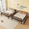RISOKEYS Full Over Full Rubber Wood Bunk Bed with 2 Drawers - Convertible into 2 Full Beds, Full Size Bunk Bed with Ladder and Guardrails - 2 of 4