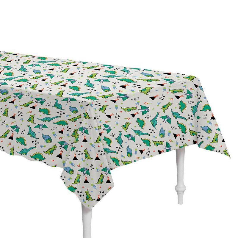Fossil Friends Dinosaur Table cover White/Green - Spritz&#8482;, 1 of 7