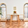 Set of 4 Dining Chairs Modern Plastic Shell Side Chair w/ Clear Seat & Wood Legs - 3 of 4