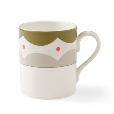 Kit Kemp by Spode 16oz Geo Mug, Geometric Abstract Design, Porcelain, Dishwasher and Microwave Safe, For Coffee and Tea, Fabulous Gift
