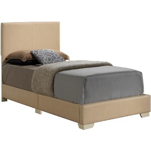 Passion Furniture Aaron Upholstered Twin Panel Bed - 1 of 3