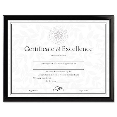 Dax Value U-Channel Document Frame w/Certificates 8 1/2 x 11 Black N17000N