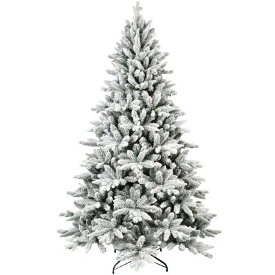 NicBex 5ft Snow Flocked Artificial Christmas Tree Hinged Full Tree with Metal Stand for Home and Office