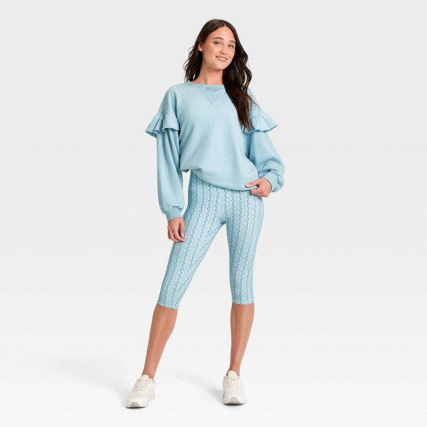 Sudadera con cuello redondo y volante para mujer - JoyLab™ 3