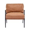 NicBex Modern Accent Chair 27.56" Plush Cushion Seat, Minimalist Metal Frame & Wooden Armrests, Cozy Living Room, Bedroom, Office Chair - 3 of 4
