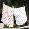 Bacati - Stars Girls Swaddling Muslin Blankets of 4 (Pink, Orange,Red,Gray) - 4 of 4