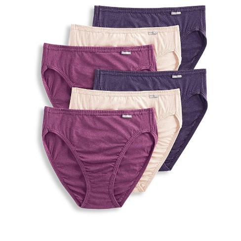 Jockey Women's Plus Size Elance French Cut - 6 Pack 10 Oatmeal/boysenberry/perfect Purple : Target