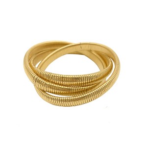 Adornia 14k Gold Plated Omega Chain Triplet Bracelet - 1 of 3