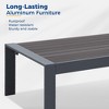 Vynxaria Patio Coffee Tables - 43" Gray Rectangle Outdoor Table with Modern Design - 3 of 4