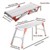 FURNIinspire Ladders Work Platform Aluminum Portable Bench Folding Ladder, Household Step Stool Ladder Foldable, Silver, 52.76"*16.14"*19.69" - 3 of 4