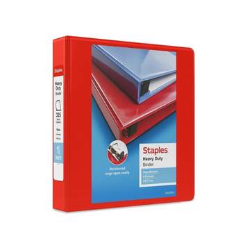 Staples Heavy Duty 1 1/2" 3-Ring View Binder Red (24681) 82682