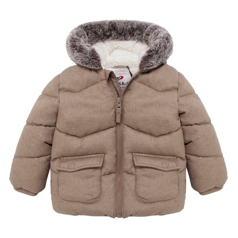 Boys winter coat with fur online hood