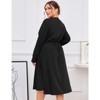 Coolmee Women Plus Size Button Down Maxi Dress V Neck Long Sleeve Business Casual Work Polo Shirt Long Dress with Pockets - 4 of 4