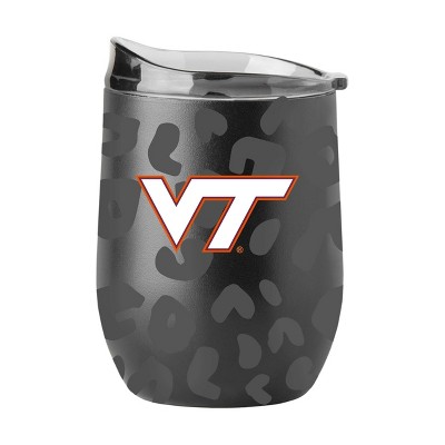 NCAA Virginia Tech Hokies 16oz Black Leopard Stainless Steel Wine Tumbler