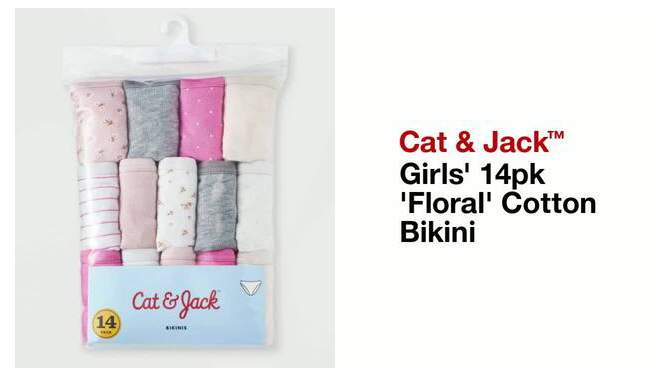 Girls&#39; 14pk &#39;Floral&#39; Cotton Bikini - Cat &#38; Jack&#8482;, 2 of 5, play video
