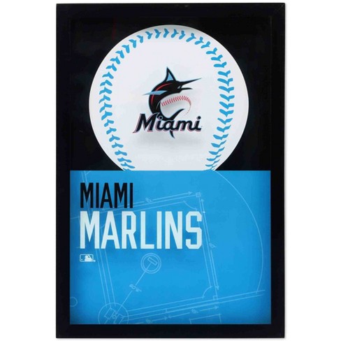 Mlb Miami Marlins Baseball Glass Framed Panel : Target