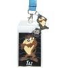 Looney Tunes Lanyard ID Badge Holder Taz Badge Tasmanian Devil 1.75" Rubber Charm - 2 of 4