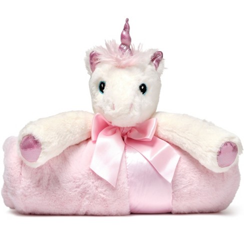 Bearington Baby Cuddle Me Dreamer, Pink Unicorn Large Size Security Blanket, 28.5" x 28.5" - image 1 of 4